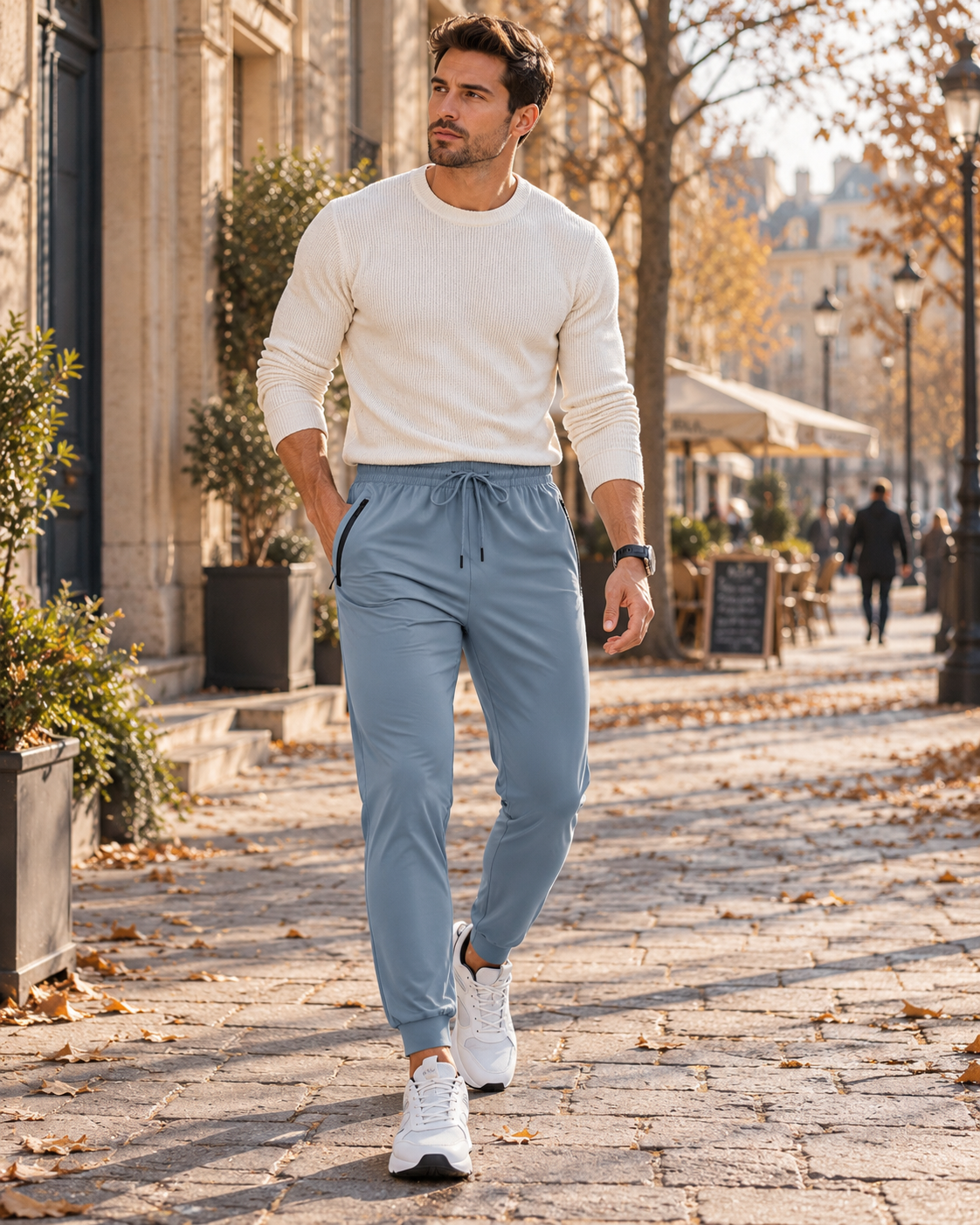 Keaton joggingbroek voor heren – licht en elastisch, sneldrogend en met ritszakken