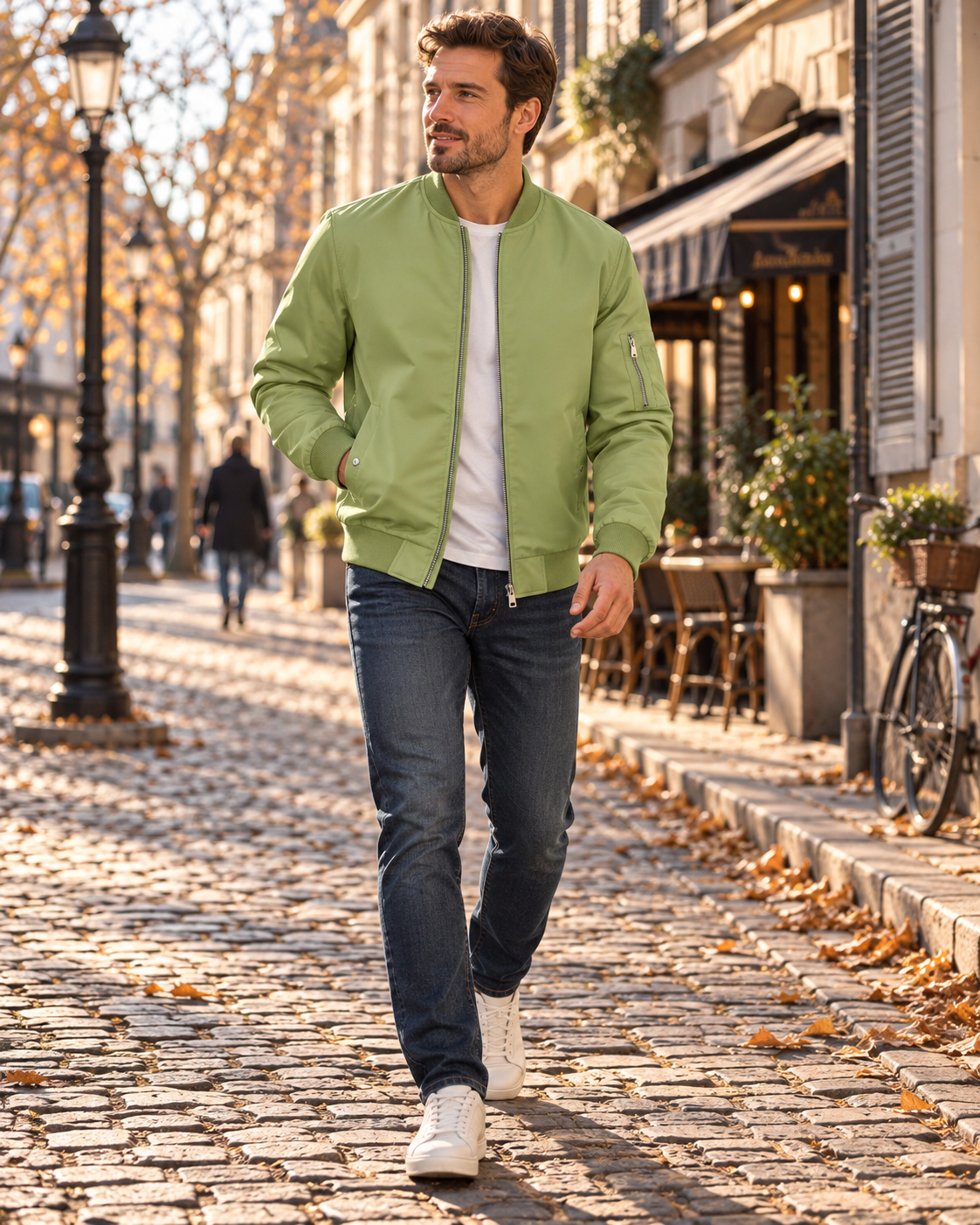 Colin Bomber Homme Léger – Coupe-Vent Zippé, Col Montant & Multiples Poches