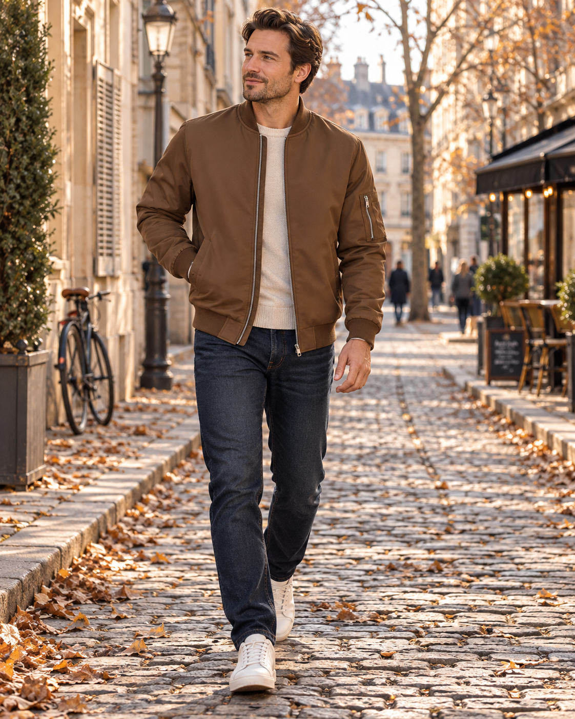 Colin Bomber Homme Léger – Coupe-Vent Zippé, Col Montant & Multiples Poches