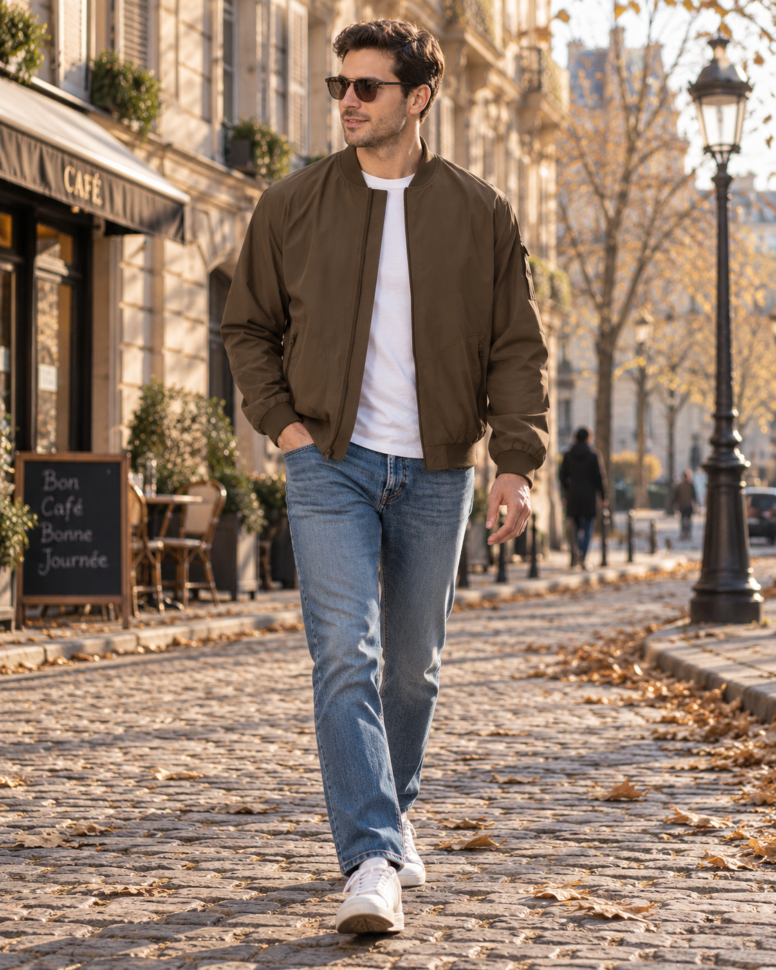Christian Blouson Bomber Homme – Léger, Coupe-Vent, Fermeture Zippée & 5 Poches