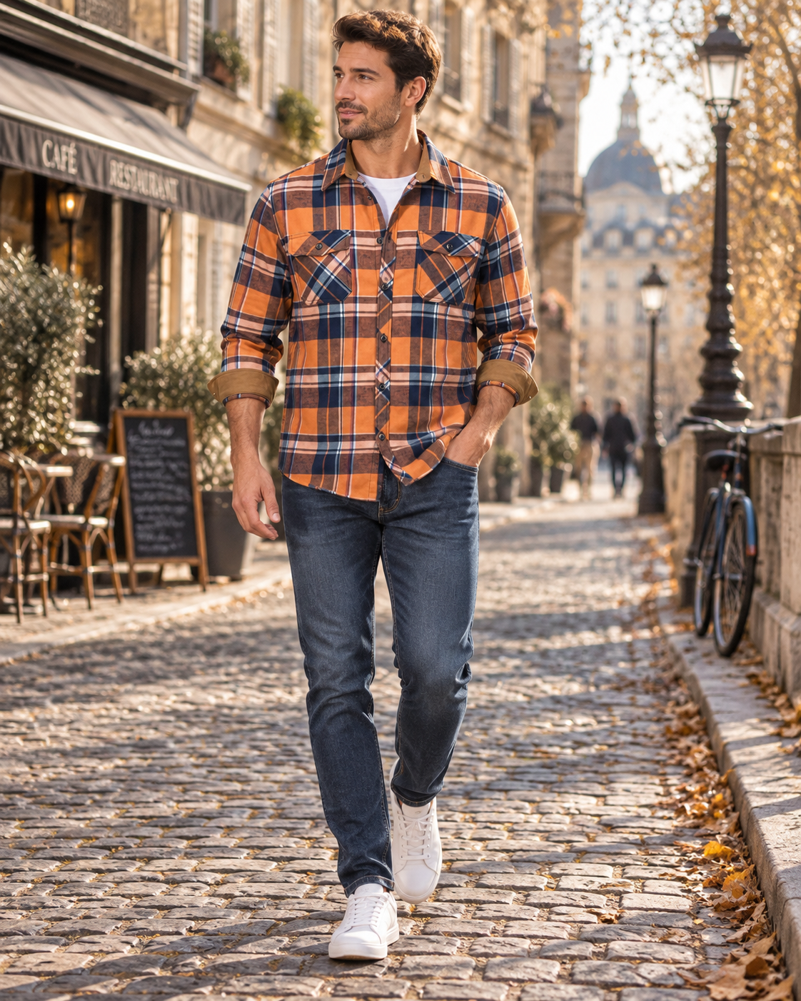 Nico Chemise à Carreaux Homme – Flanelle Douce, 2 Poches & Manches Longues