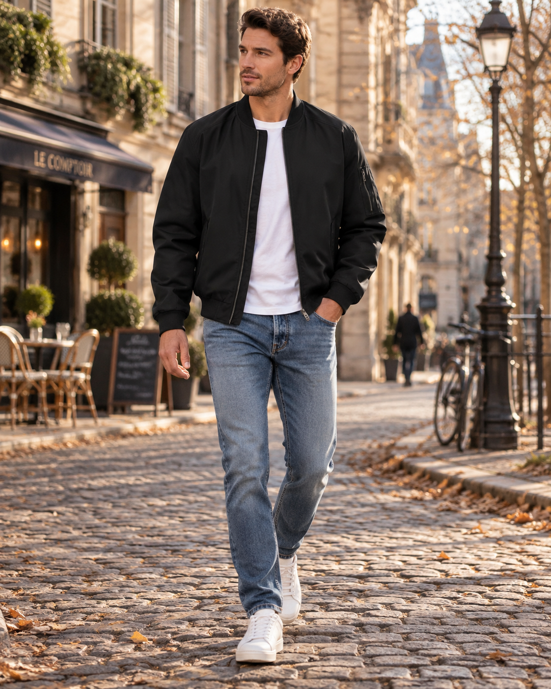 Christian Blouson Bomber Homme – Léger, Coupe-Vent, Fermeture Zippée & 5 Poches