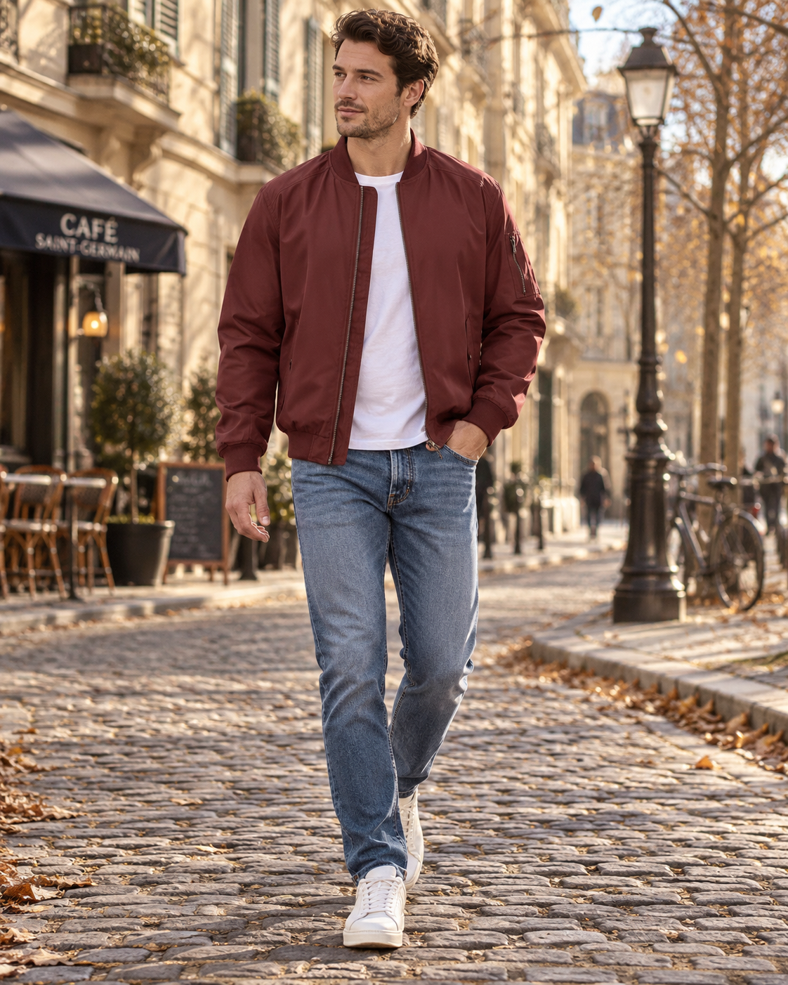Christian Blouson Bomber Homme – Léger, Coupe-Vent, Fermeture Zippée & 5 Poches