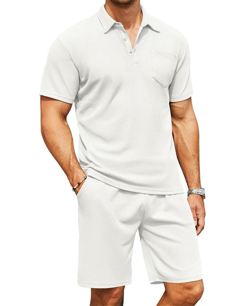 Mason Ensemble Polo Pánské – Letní Slim Fit Polo a Kraťasy 2 Díly Prodyšné
