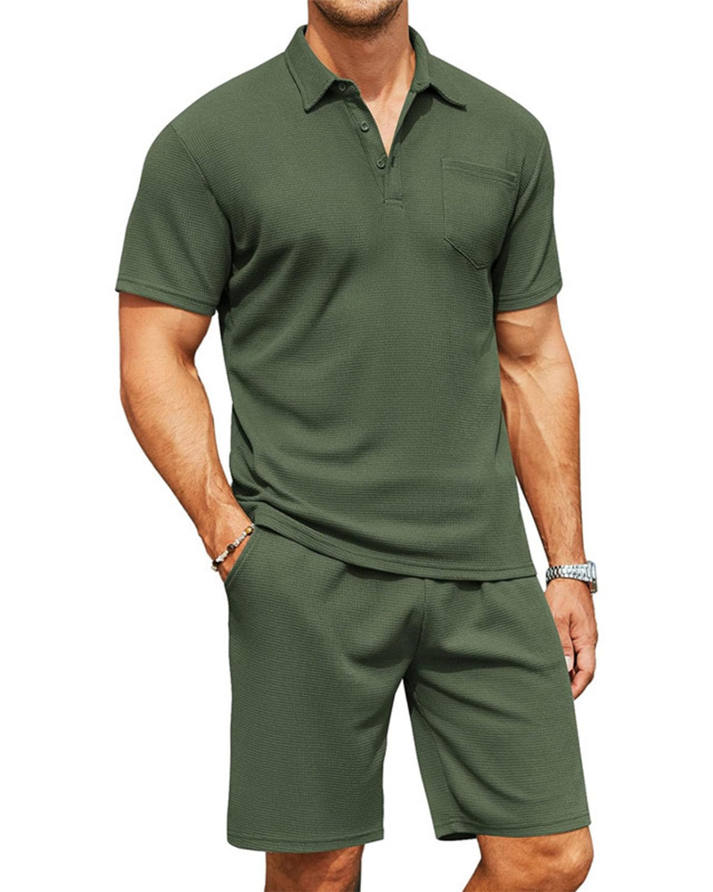 Mason Ensemble Polo Pánské – Letní Slim Fit Polo a Kraťasy 2 Díly Prodyšné