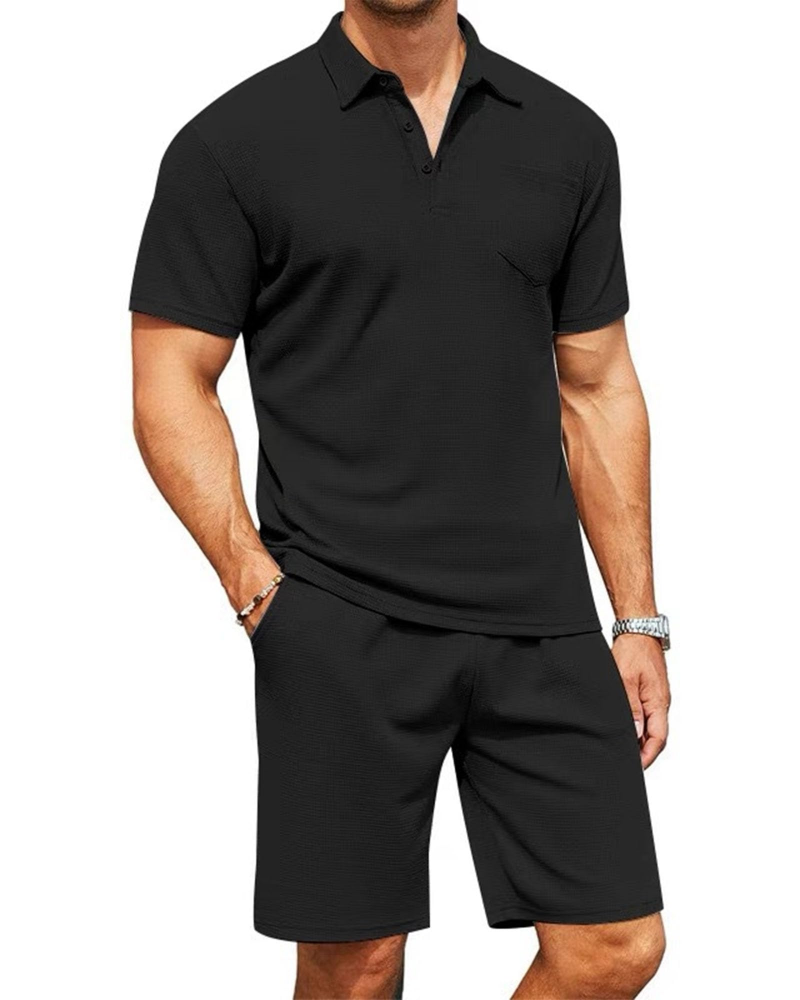 Mason Ensemble Polo Pánské – Letní Slim Fit Polo a Kraťasy 2 Díly Prodyšné