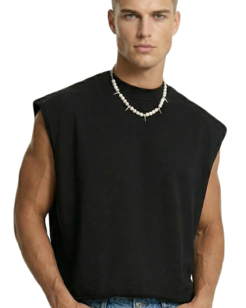 Zayn Pánský tílko – Krátké oversized tílko, streetwear French Terry