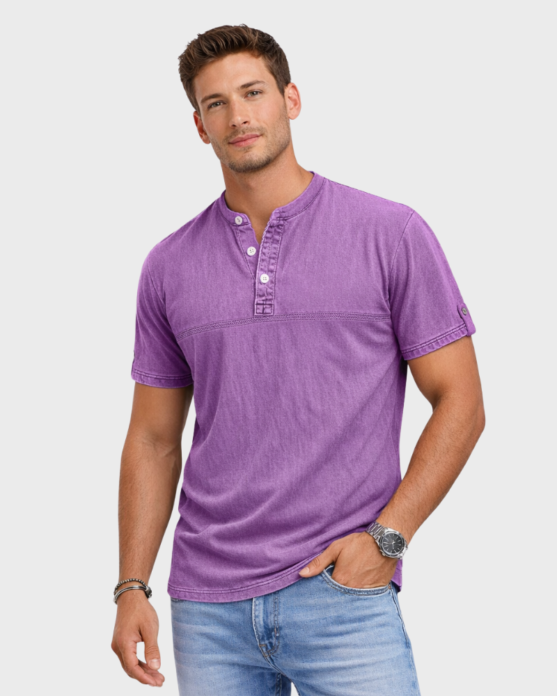 William Herrenhemd mit Stehkragen – Legerer Eleganter Schnitt & Leichter Sommerstoff