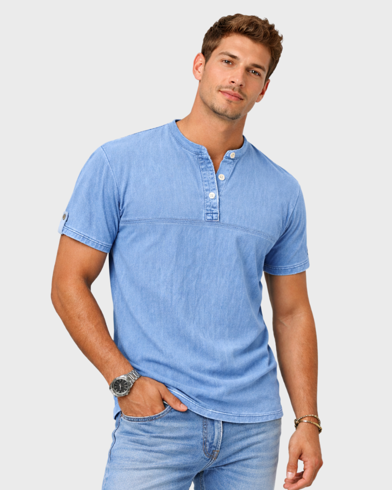 William Herrenhemd mit Stehkragen – Legerer Eleganter Schnitt & Leichter Sommerstoff