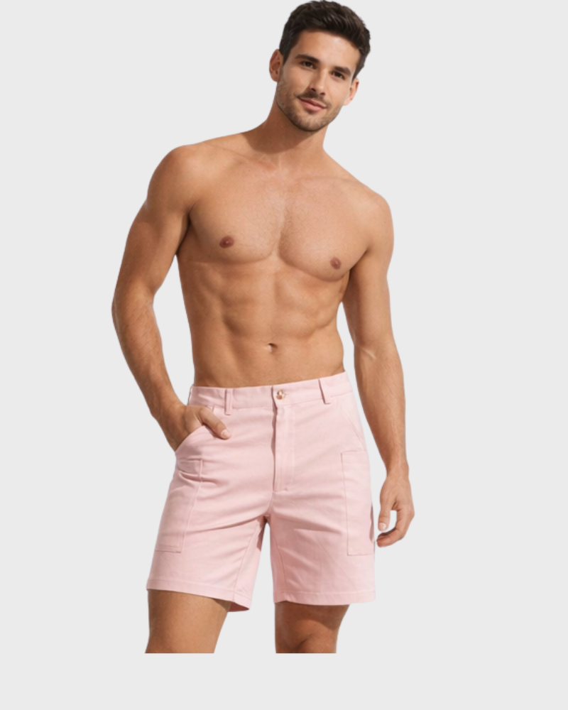 Felipe Calções Cargo Homem – Corte Reto, Bolsos Funcionais e Estilo Moderno