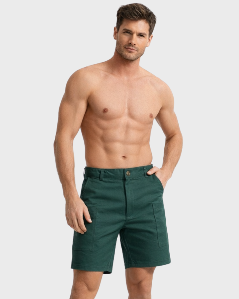 Felipe Calções Cargo Homem – Corte Reto, Bolsos Funcionais e Estilo Moderno