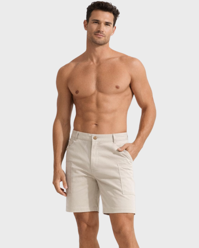 Felipe Calções Cargo Homem – Corte Reto, Bolsos Funcionais e Estilo Moderno
