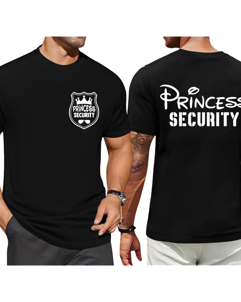 Max majica za muškarce – humoristična majica Princess Security, rastezljivi pamuk, casual