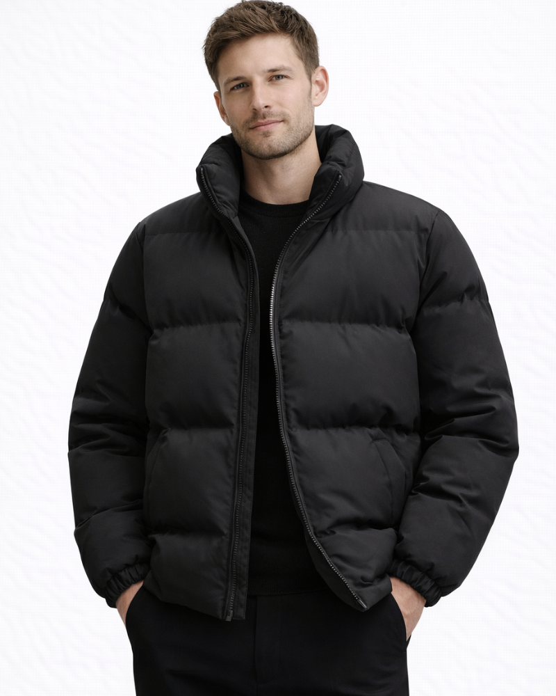 Gener  Doudoune Homme Matelassée – Coton Épais, Coupe Ample, Col Montant Hiver