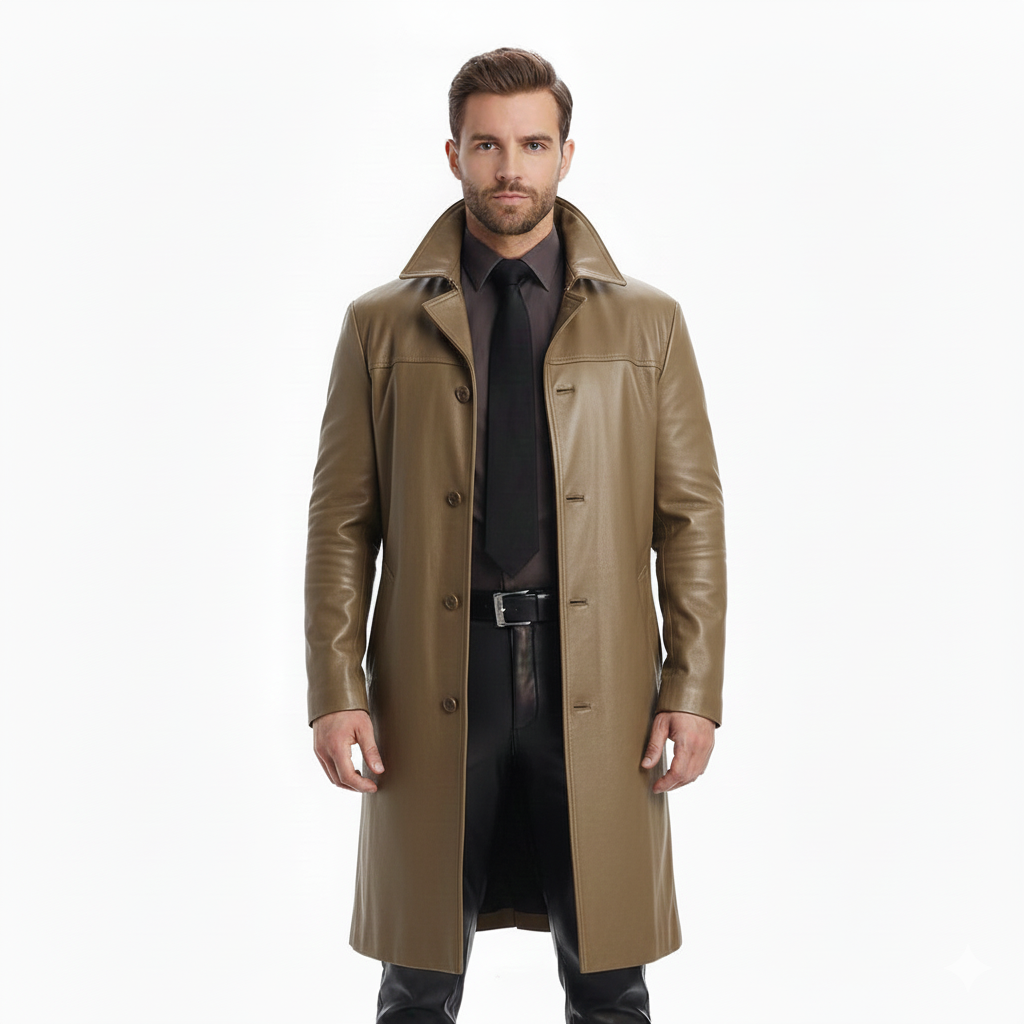 Marlo Trench Long Homme – Elegantní kabát s klasickým zapínáním a moderním střihem