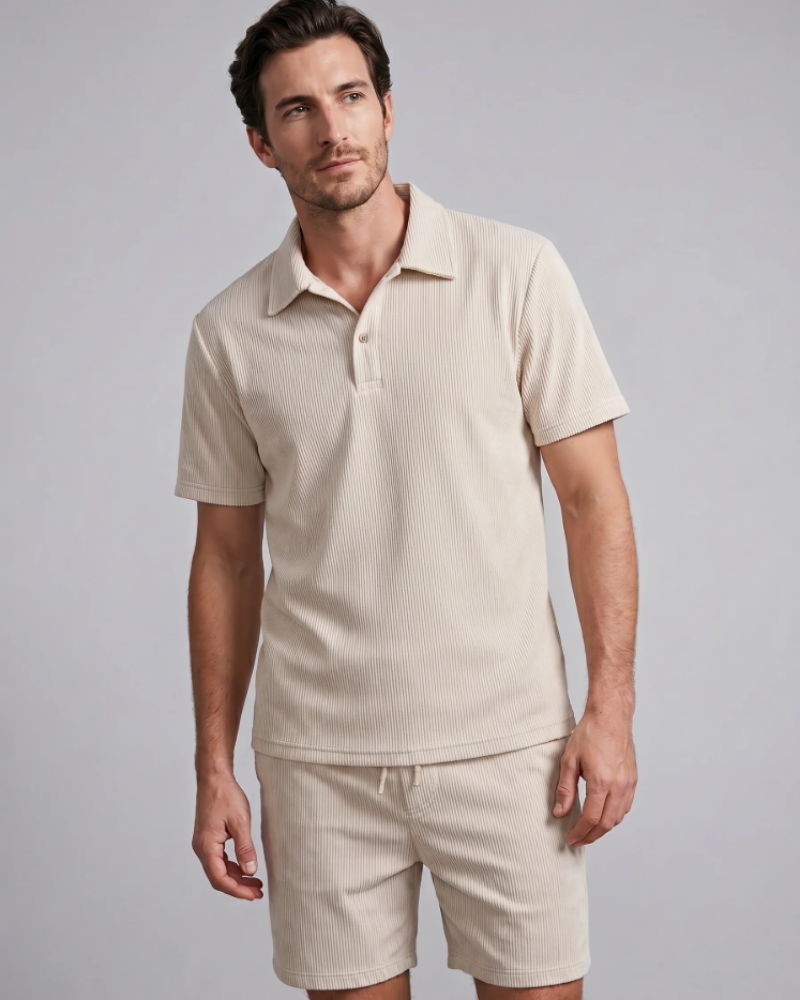 Sterling Ensemble Polo Herren – 2-teiliges Set mit Polo und Shorts, Slim Fit, lässiger Stil
