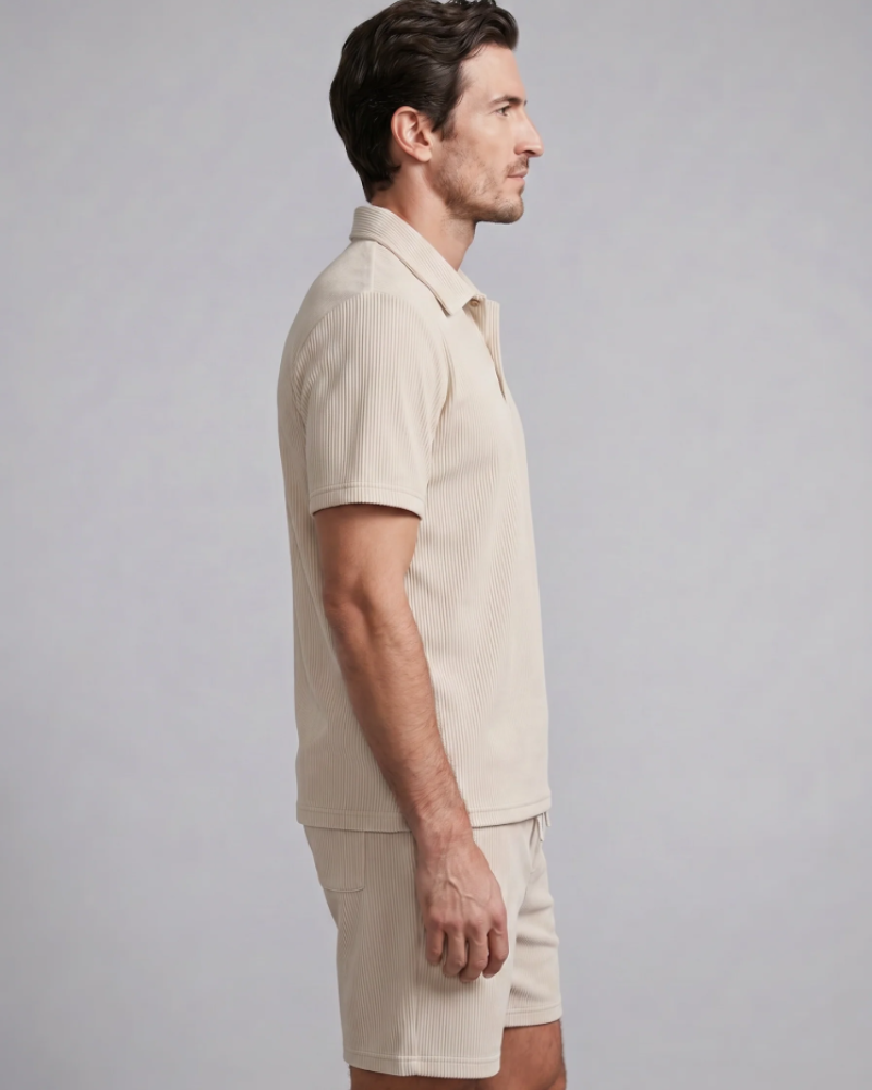 Sterling Herre Polo Sæt – 2 Dele Polo og Shorts, Slim Fit, Casual Stil