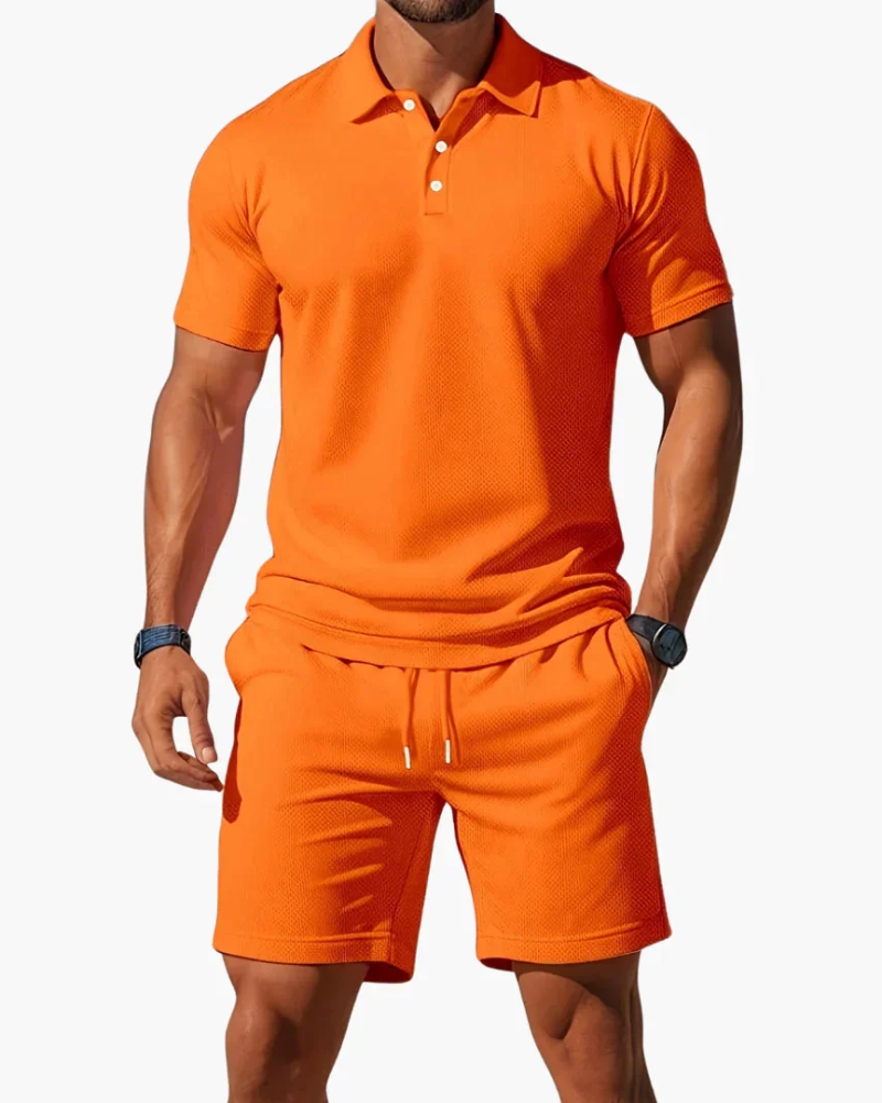 Beckett Ensemble Polo Herre – 2-delt sæt med polo og let shorts i afslappet sommerstil