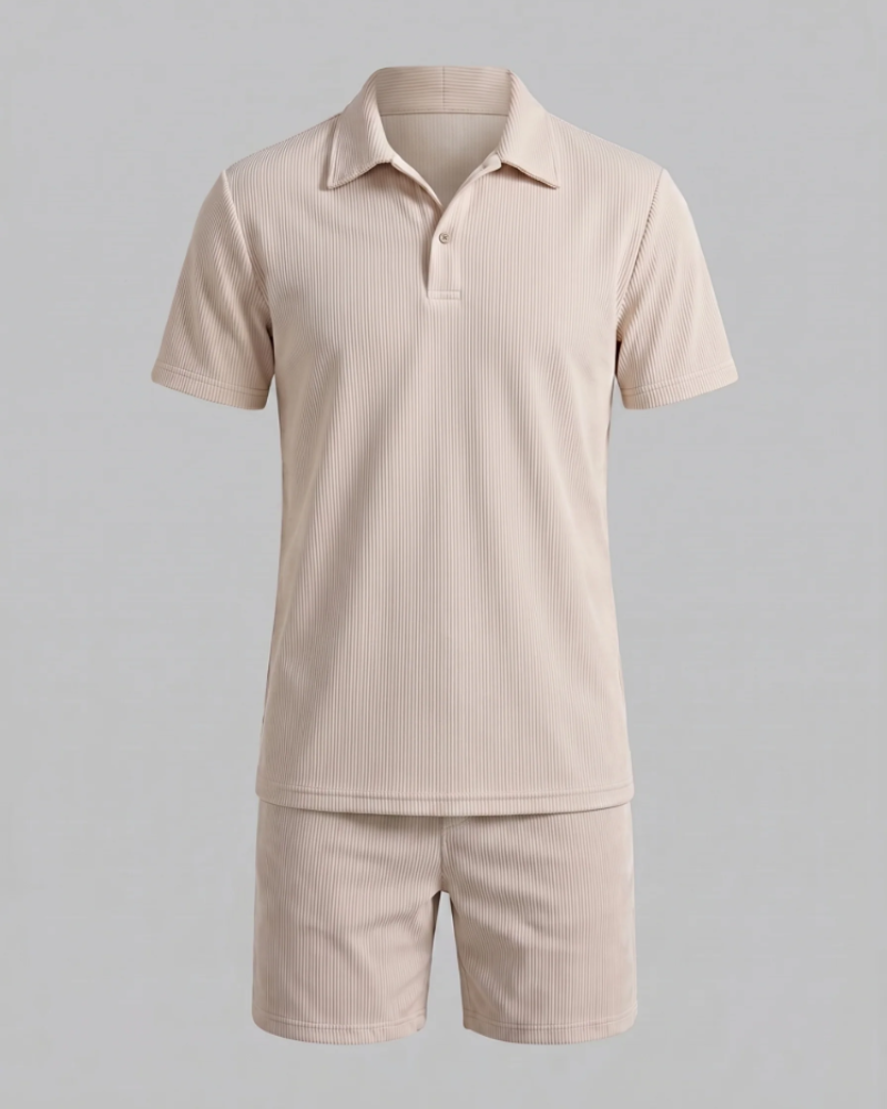 Sterling Herre Polo Sæt – 2 Dele Polo og Shorts, Slim Fit, Casual Stil
