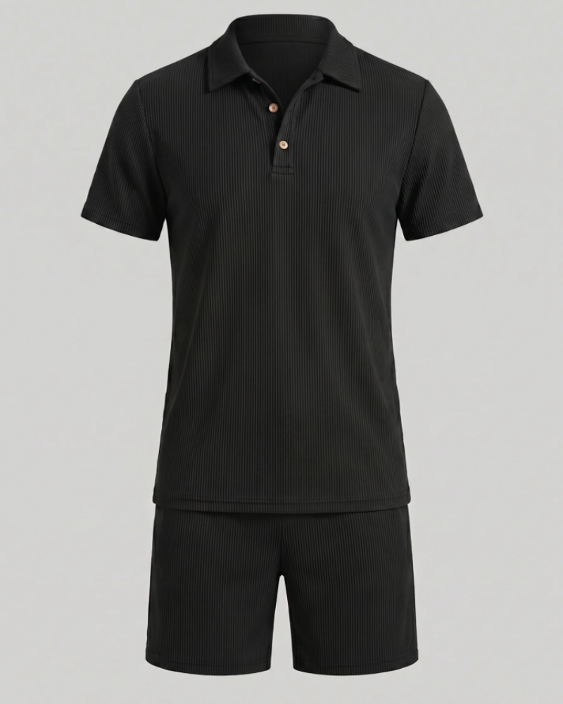 Sterling Herre Polo Sæt – 2 Dele Polo og Shorts, Slim Fit, Casual Stil