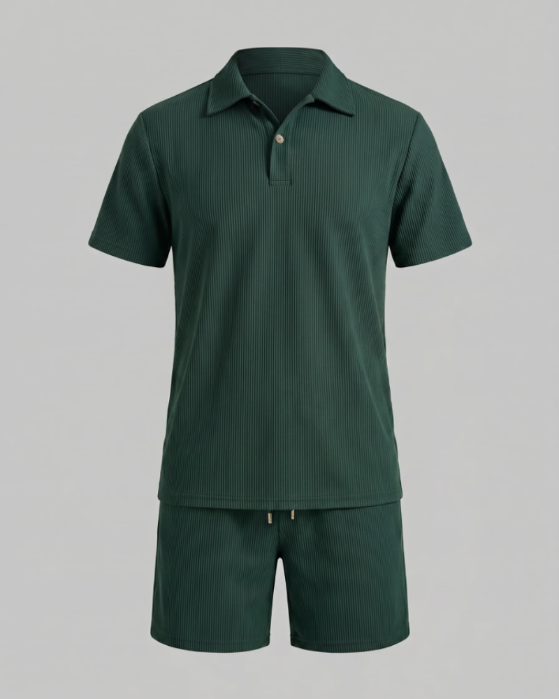 Sterling Herre Polo Sæt – 2 Dele Polo og Shorts, Slim Fit, Casual Stil
