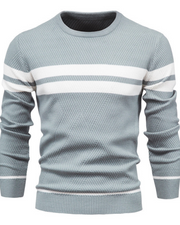 Colton Pull Herre – Stribet Strik Komfort Pasform Klassisk Stil Casual Elegant
