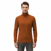 Męski sweter z golfem Lunero Eindhoven – dopasowany sweter z ciepłej i eleganckiej dzianiny