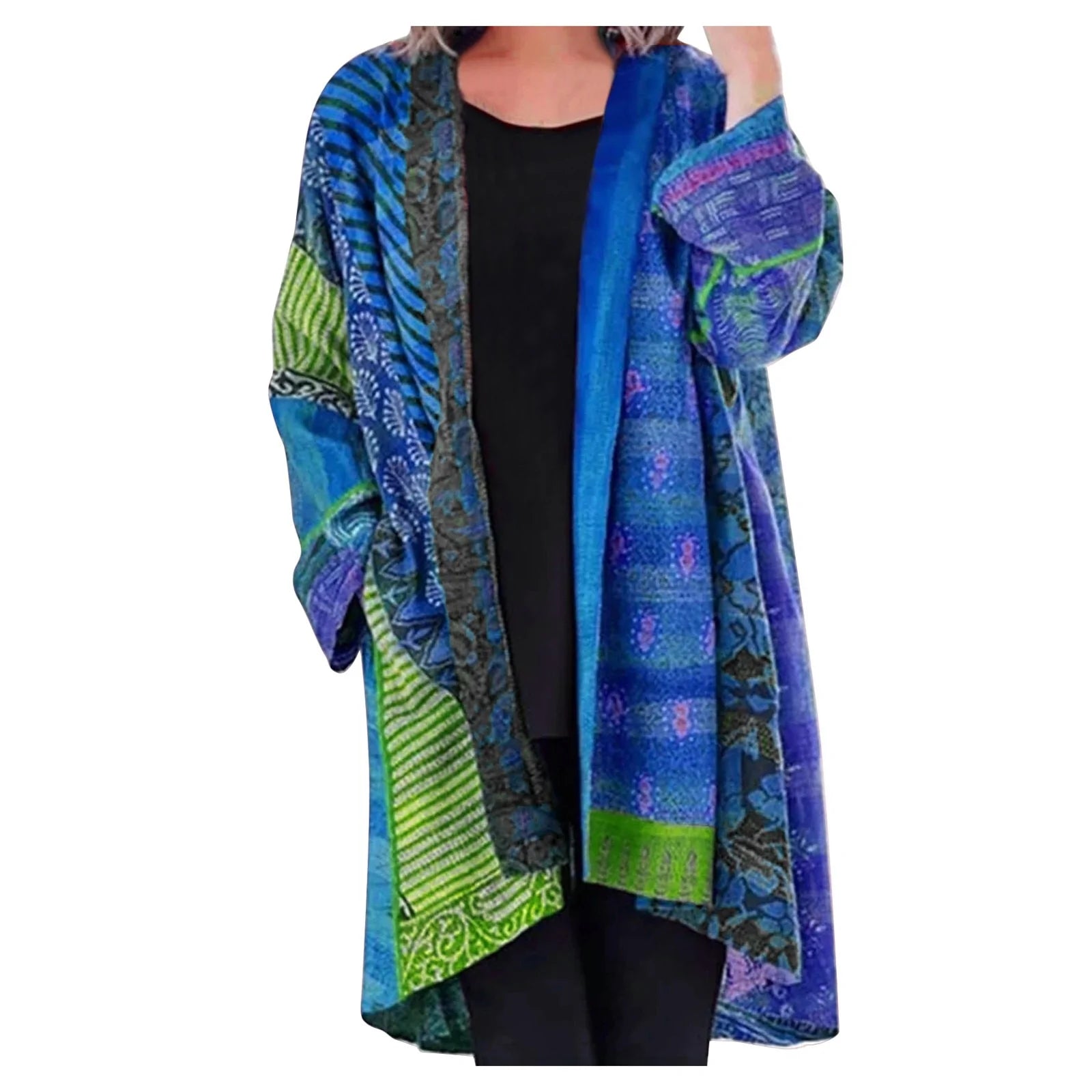 Noeh Γυναικείο Πουλόβερ Patchwork Vintage – Απαλό και Αναπνεύσιμο Πλεκτό με Ζεστή Χαλαρή Γραμμή