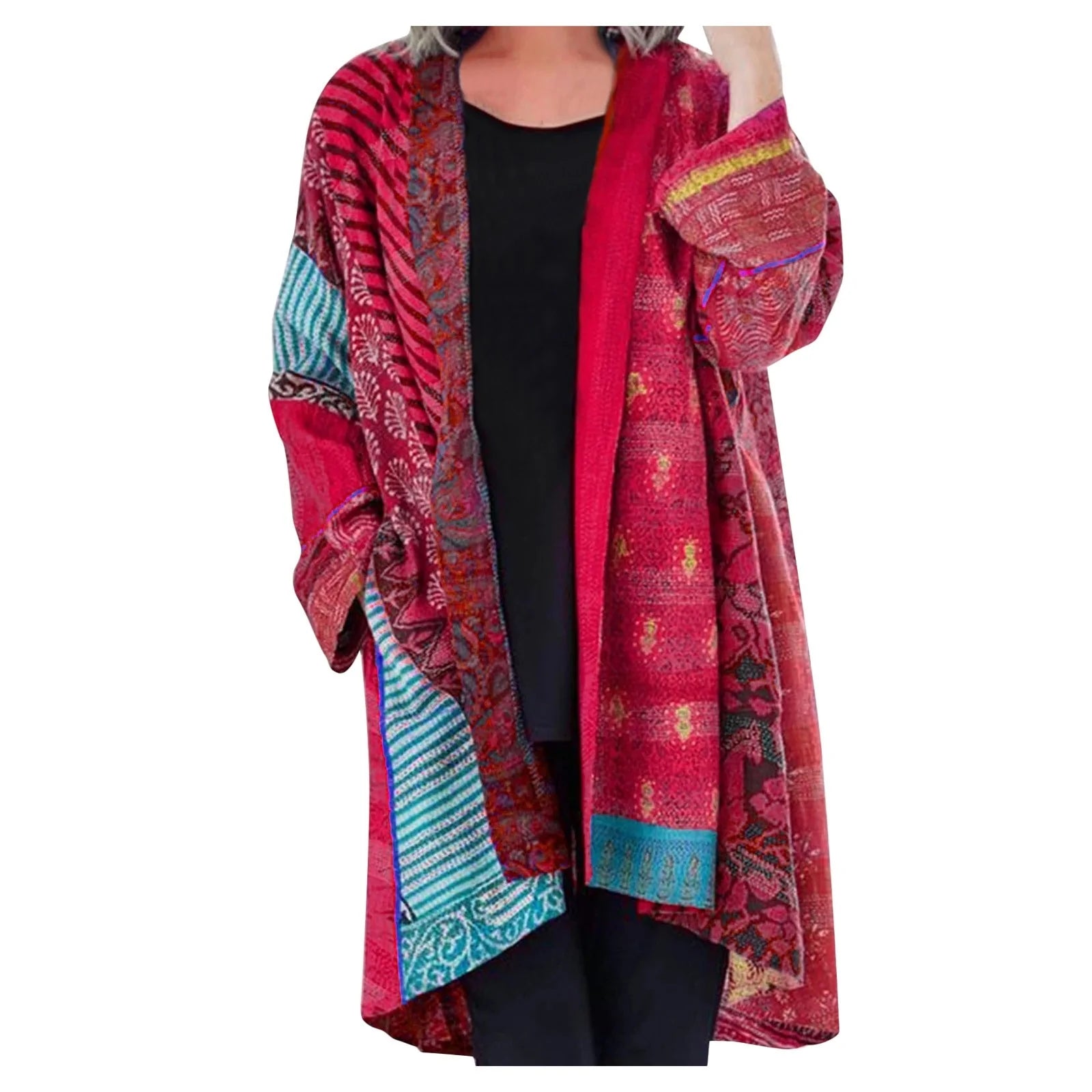 Noeh Γυναικείο Πουλόβερ Patchwork Vintage – Απαλό και Αναπνεύσιμο Πλεκτό με Ζεστή Χαλαρή Γραμμή