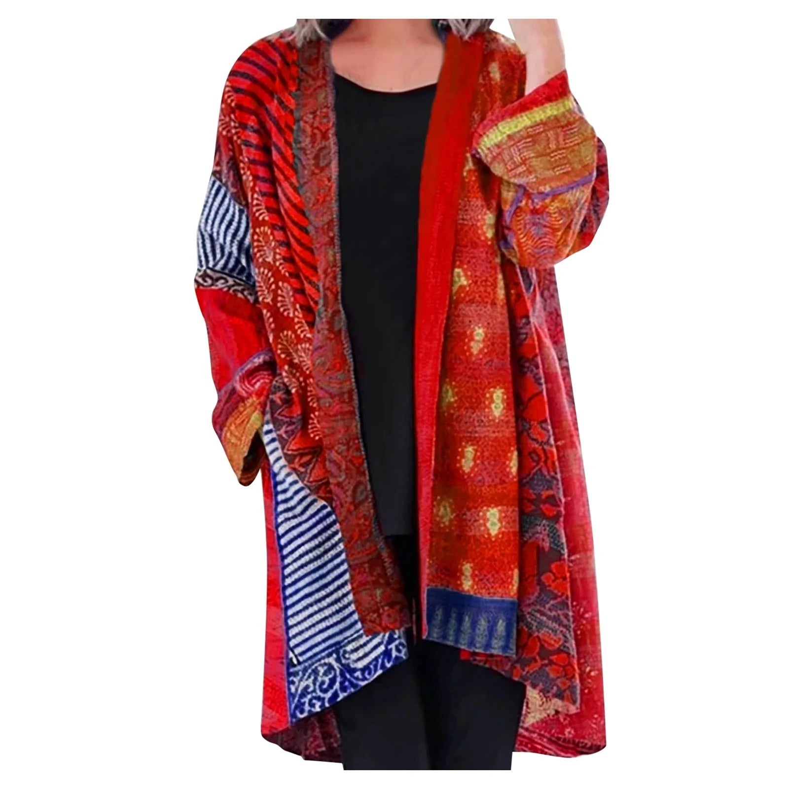 Noeh Γυναικείο Πουλόβερ Patchwork Vintage – Απαλό και Αναπνεύσιμο Πλεκτό με Ζεστή Χαλαρή Γραμμή