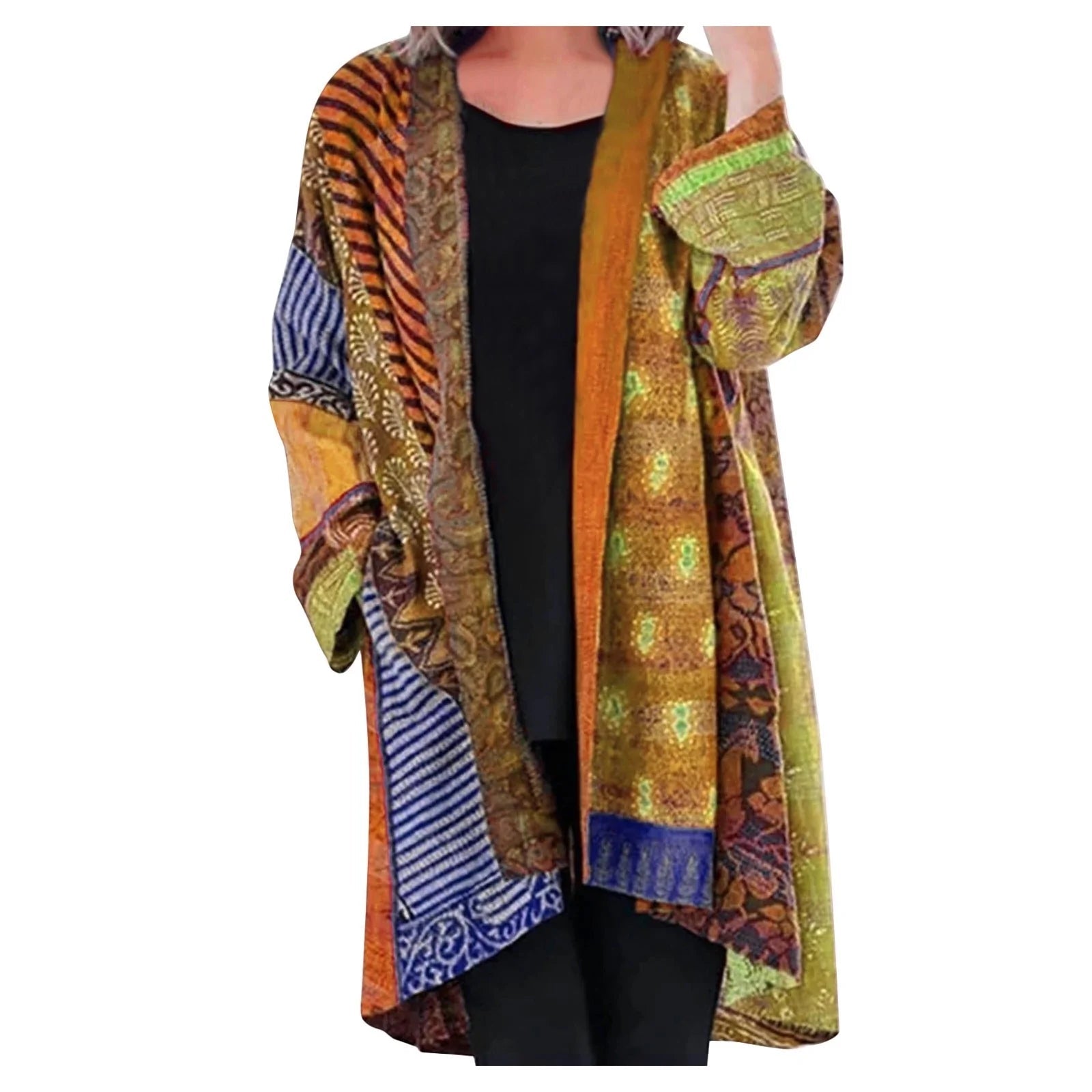 Noeh Γυναικείο Πουλόβερ Patchwork Vintage – Απαλό και Αναπνεύσιμο Πλεκτό με Ζεστή Χαλαρή Γραμμή