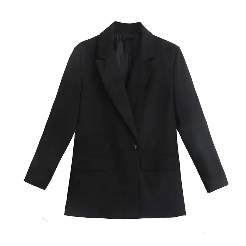Genai Casaco Blazer Oversize Mulher – Corte Longo Elegante com Duplo Botão