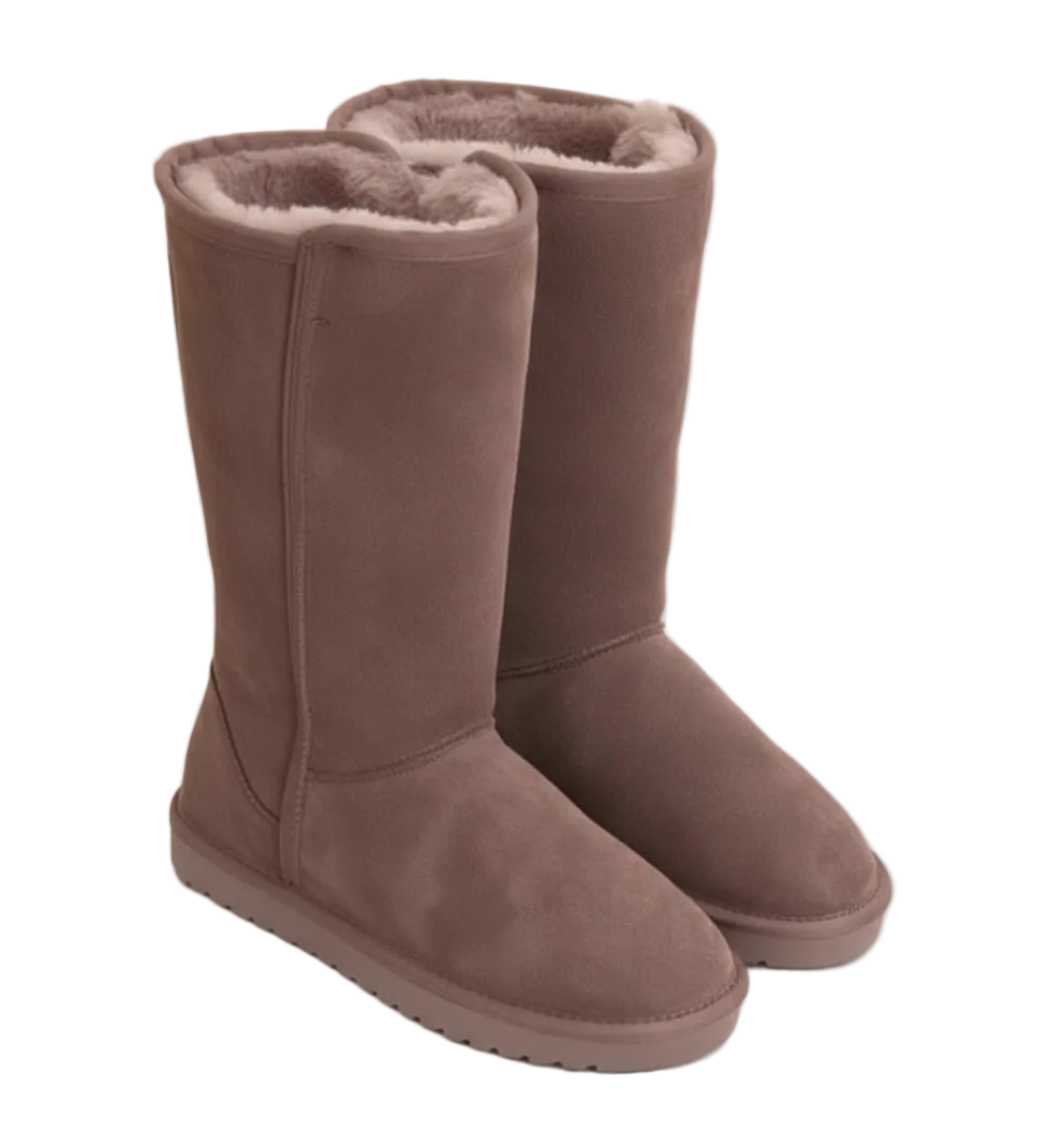 Nina Women's Suede Ankle Boots – Warm Sheepskin Lining & Non-Slip Sole