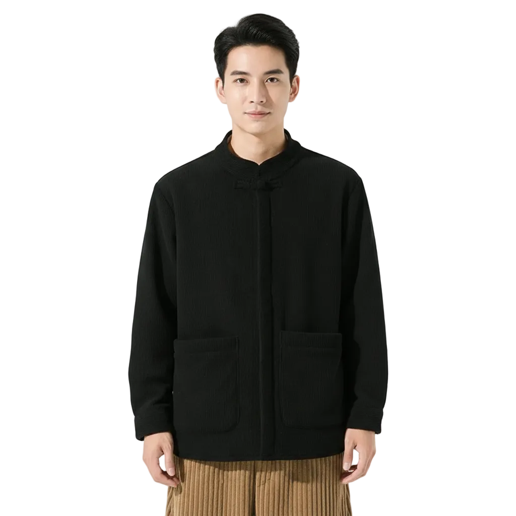 Nixon Herrenjacke Cord – Mao-Kragen, Gerade Passform & Moderner Retro-Stil