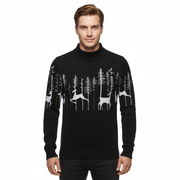 Christmas Men's Christmas Sweater with Reindeer Pattern – Thick Knit, Festive Warmth & Playful Style