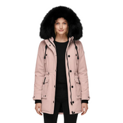 Parka Nori Mujer Elegante – Abrigo de Invierno con Capucha y Cuello de Piel Sintética