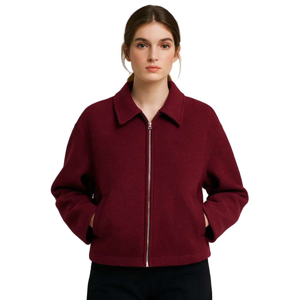 Nylah Kurze Damenweste aus Wolle – Metallreißverschluss, Gerader Schnitt & Städtische Eleganz