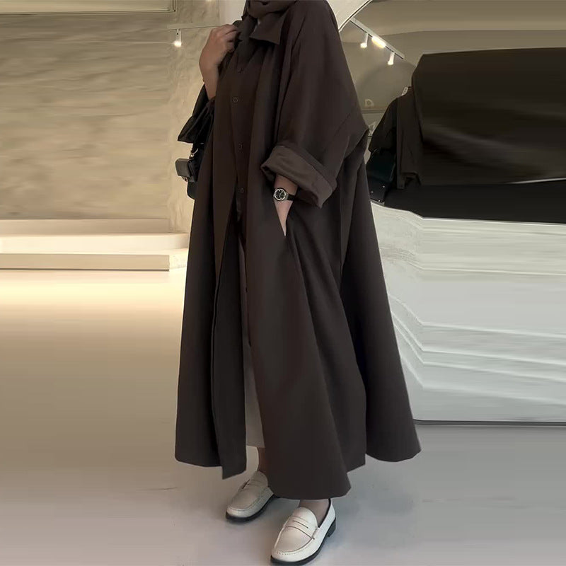 Camila Manteau pitkä ylisuurikokoinen naisten takki – lämmin talvitakki rentolla leikkauksella ja minimalistisella designilla