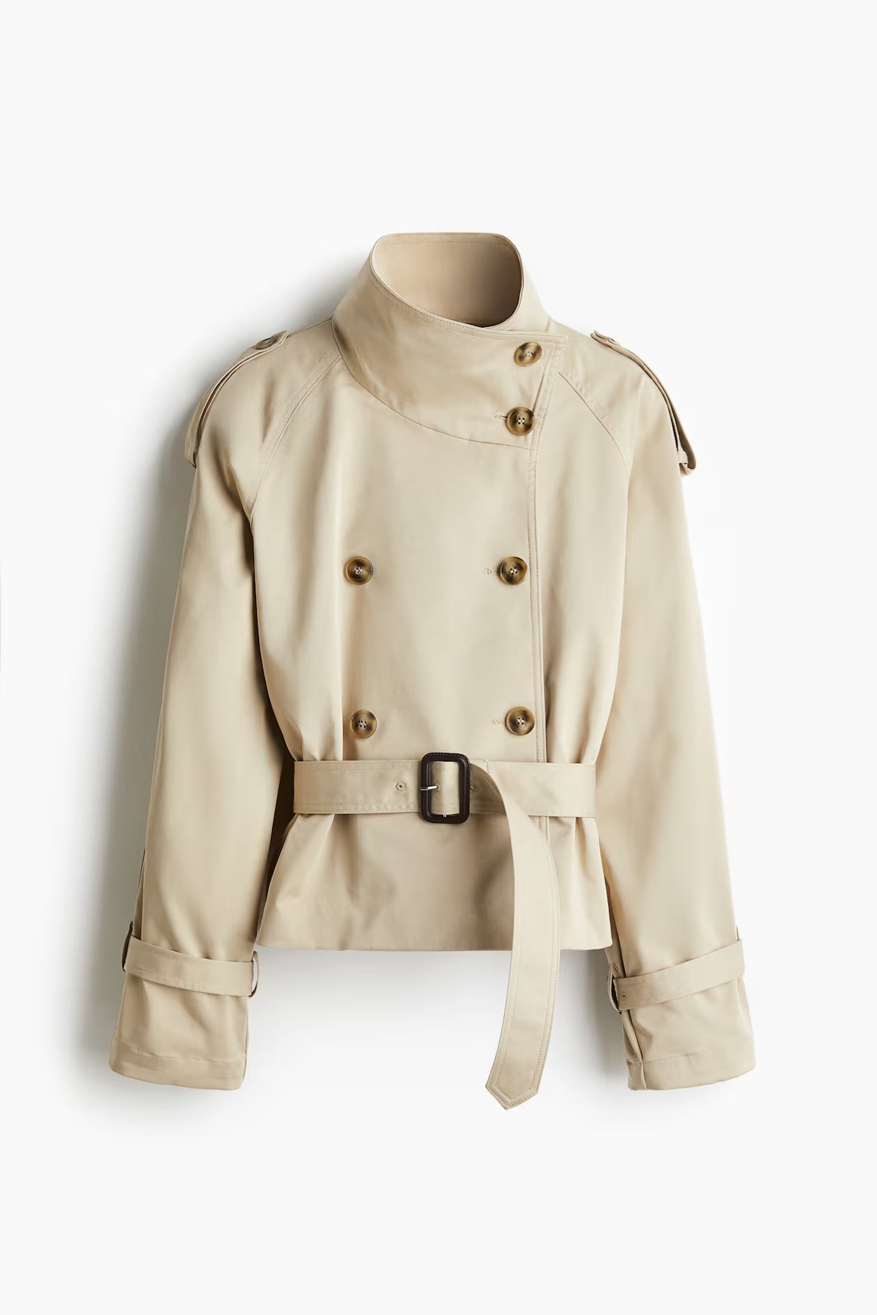 Chloé Trench Corto Mujer – Trench Moderno con Cinturón Ajustable y Cuello Alto