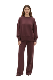 Lindy Zestaw Odzieży Domowej Damskiej Elegancki – Bluza Oversize i Szerokie Spodnie Komfortowe Chic