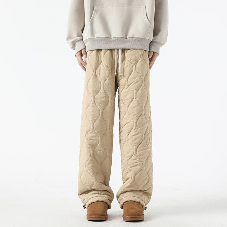 Calças Logan Homem Inverno Acolchoadas – Calças Quentes Forradas a Polar com Corte Largo & Cintura Elástica