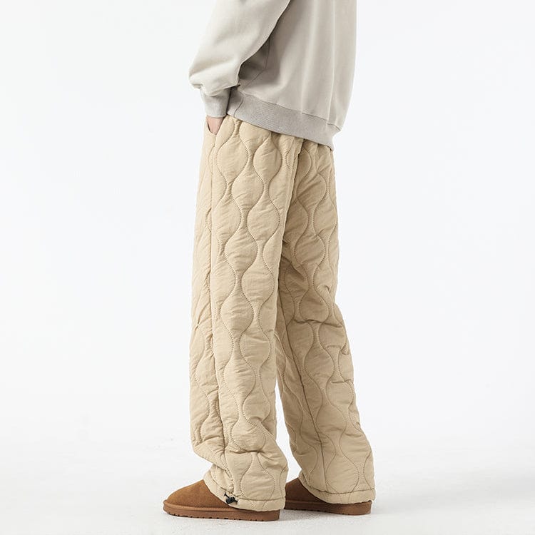 Calças Logan Homem Inverno Acolchoadas – Calças Quentes Forradas a Polar com Corte Largo & Cintura Elástica