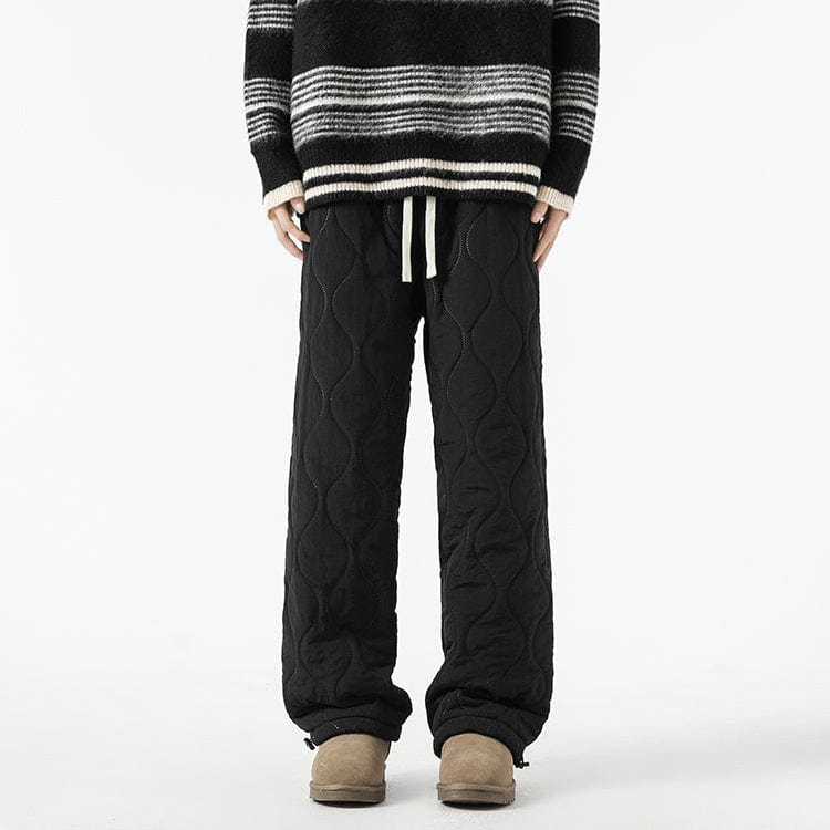 Calças Logan Homem Inverno Acolchoadas – Calças Quentes Forradas a Polar com Corte Largo & Cintura Elástica