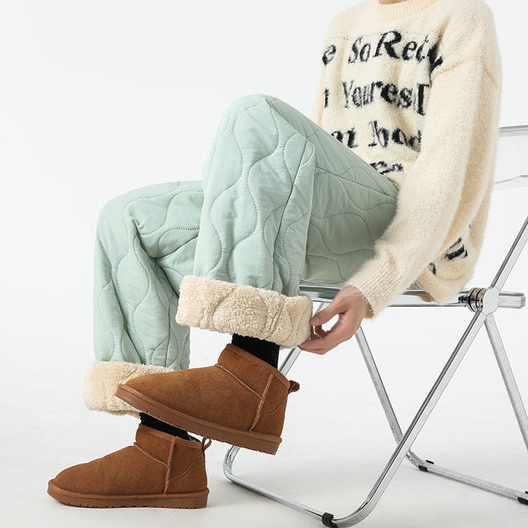 Calças Logan Homem Inverno Acolchoadas – Calças Quentes Forradas a Polar com Corte Largo & Cintura Elástica