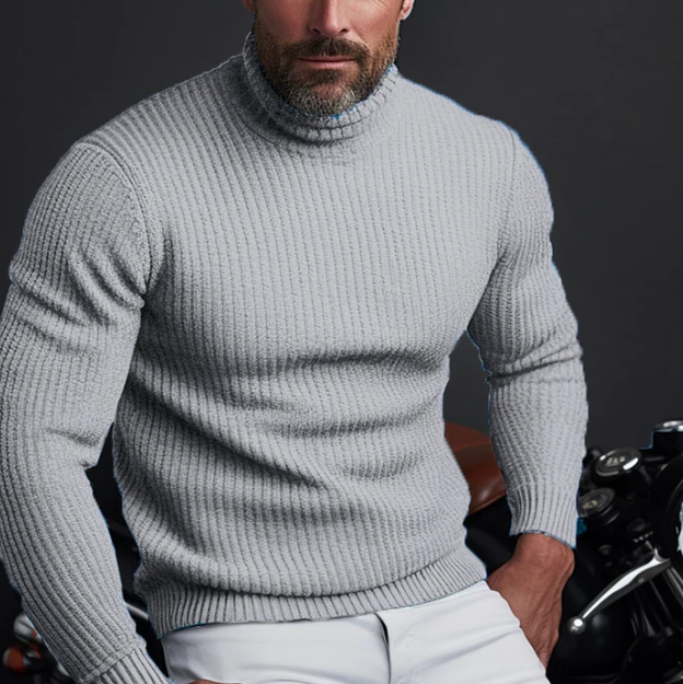 Lorenzo Turtleneck Cotton Sweater Men – Soft and Breathable Knit with Modern Slim Fit Cut