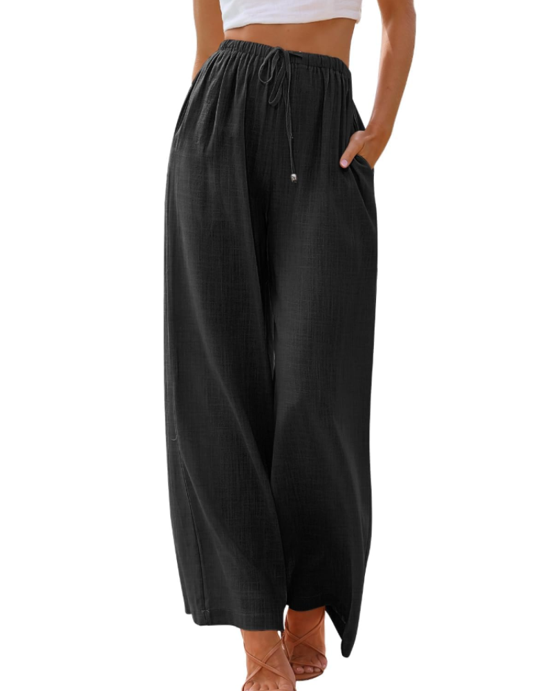 Vivienne Damenhose Large aus Leinen – Elastischer Bund mit Kordelzug