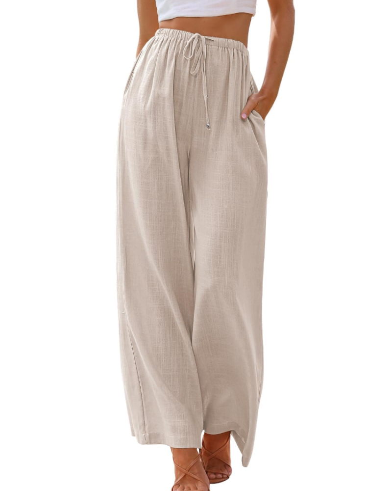 Vivienne Damenhose Large aus Leinen – Elastischer Bund mit Kordelzug