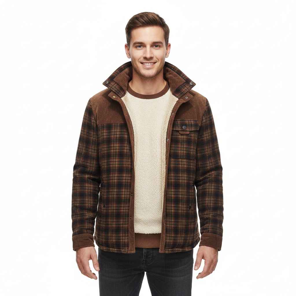 Arthuro Herren-Wintermantel – Elegante Kariertes Jackett mit Reverskragen & Klassischer Knopfleiste