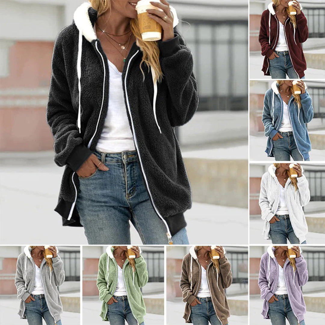 Livey Fleece-Kapuzenpullover für Damen – Reißverschluss-Hoodie mit Ultraweichem Futter und Warmem, Bequemem Schnitt