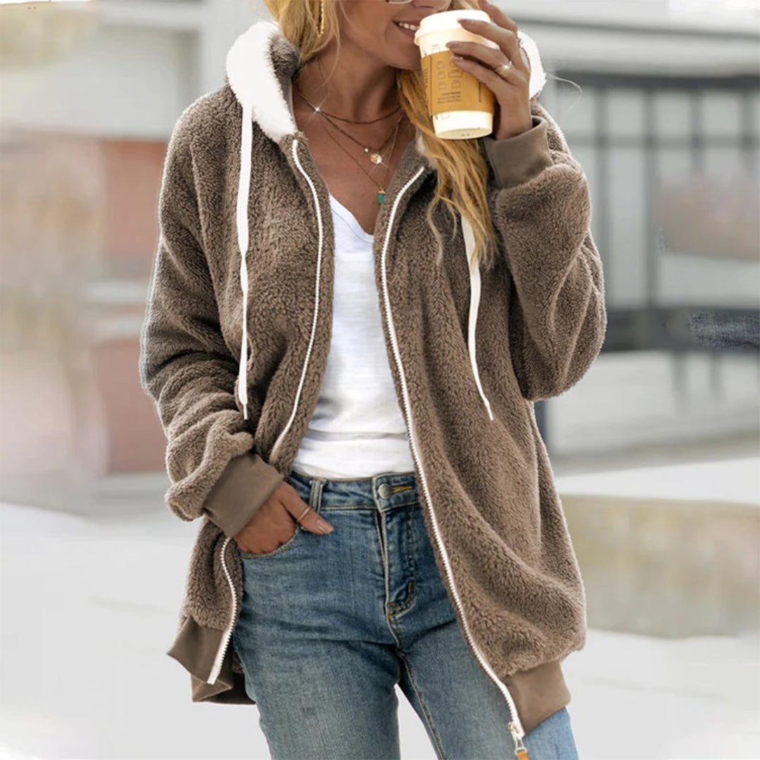 Livey Fleece-Kapuzenpullover für Damen – Reißverschluss-Hoodie mit Ultraweichem Futter und Warmem, Bequemem Schnitt